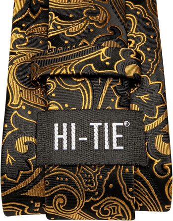 Чоловіча краватка Hi-Tie з краватковою брошкою та нагрудником (коричнева/бронзова)