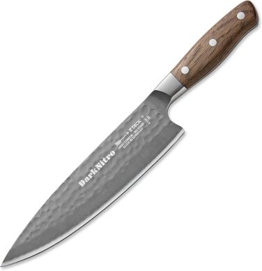 Ніж кухарський F. DICK Kochmesser DarkNitro 21 см, нержавіюча сталь, кування, гостра клинка 61 HRC, ручка з дуба та сталі, професійний ніж Made in Germany, 81147212