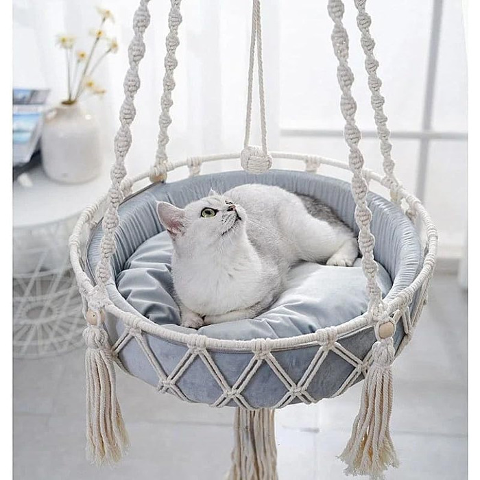 Гніздо-гойдалка для кота, бавовна, 45 см (білий)
