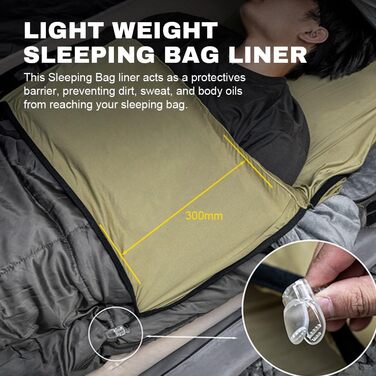 YIWEOG Sleeping Bag Liner, Lightweight, Highly Elastic, for Outdoor Camping, Travel, Hotels