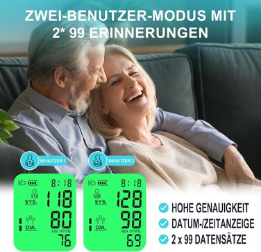 Тонометр на плече для дому | Великий дисплей, визначення аритмії, 2 x 99 пам'ять | 22-42 см