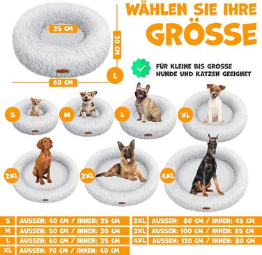 Кругле ліжко для собак та котів Lovpet® Bagel з мискою та іграшками, 120 см, світло-сірий