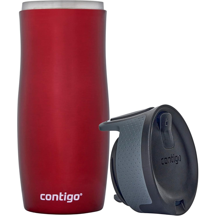 Термокружка Contigo West Loop Autoseal, 470 мл, червона, не протікає, з нержавіючої сталі
