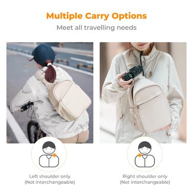 Сумка для камери K&F CONCEPT: зручна та водонепроникна сумка-рюкзак для DSLR/SLR камер, 5 літрів, білий колір