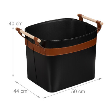 Relaxdays Firewood Basket made of Faux Leather