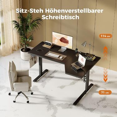 Електричний столик Agilestic L-подібної форми 150 см, регульований по висоті, для дому та офісу, ергономічний комп'ютерний стіл зі з'єднувальною панеллю, чорний, 150 x 90 см