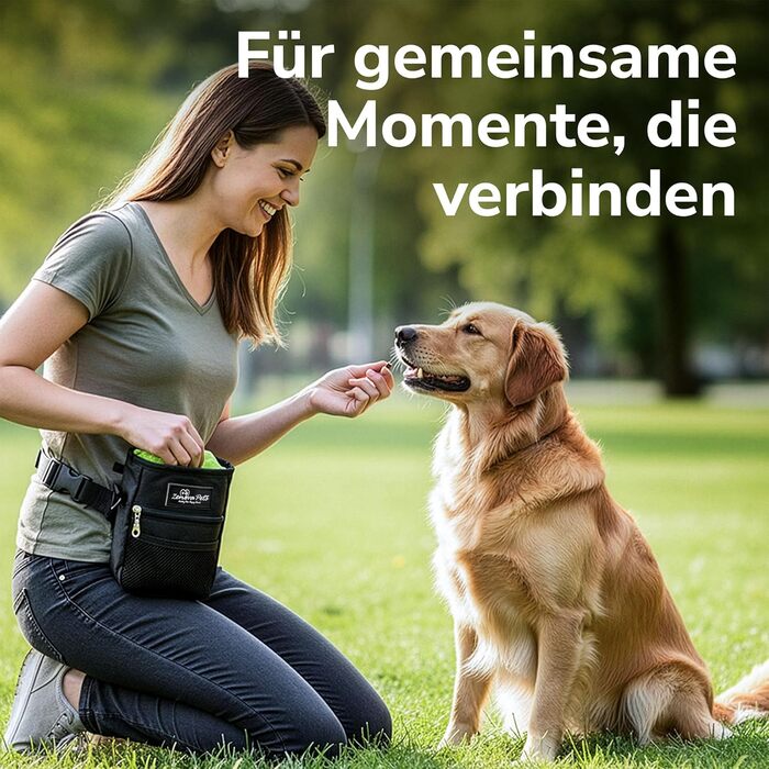 Сумка для ласощів для собак велика, з мискою, кликером, диспенсером для відходів та кишенькою для телефону, 3 способи носіння, ідеальна сумка для дресирування собак