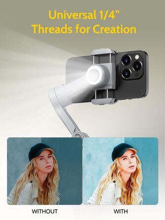 Стабілізатор для смартфона AOCHUAN з 3 осями, для iPhone 16/15 Pro та Android, з розпізнаванням обличчя, 1/4