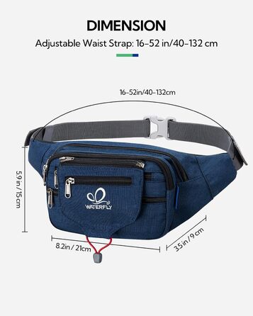 Спортивна поясна сумка Waterfly для бігу, фітнесу, подорожей та активного відпочинку (жіноча та чоловіча)