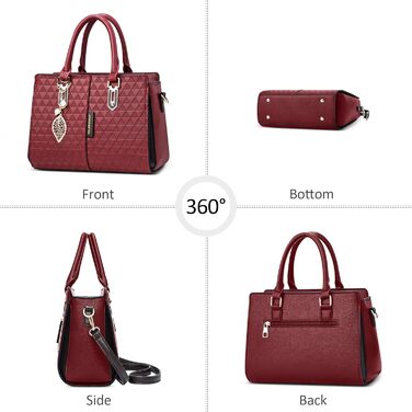 Стильна жіноча сумка-шопер Elegante Einfach середнього розміру з ручками та ланцюжком, захист від крадіжки, червона PU шкіра, для подорожей, роботи, вечірок