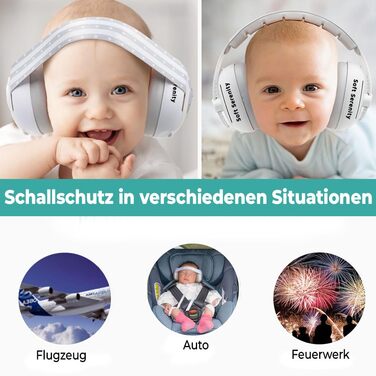 Навушники для захисту слуху для малюків 2-в-1 з екіпежем, комфортні та регульовані, для дітей до 4 років, сертифіковані CE, 25 дБ. Ідеально підходять для сну, подорожей та фестивалів.