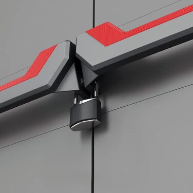 Keter Stilo Plastic Cabinet, tall, WxDxH: 68x39x173cm, gray/black/red, including 3 adjustable shelves (max. load capacity of 15kg each) (Industrial)