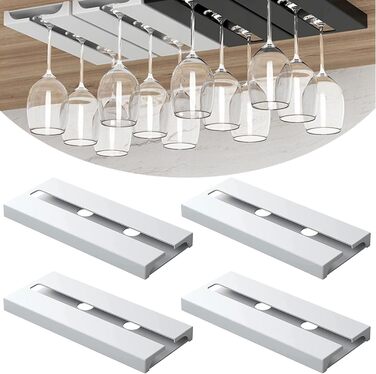 Тримачі для келихів вина SAMSYOKI (4 шт.) - підвісні, самоклеючі, для кухні, бару, ресторану