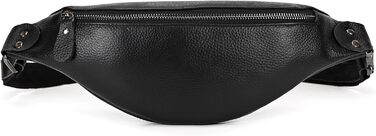 Чоловіча/Жіноча поясна сумка з екошкіри в стилі вінтаж, чорна. Сумка на пояс для подорожей, фестивалів, спорту. (1033lzw Schwarz)