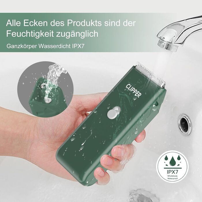 Машинка для стрижки собак та котів ENSSU, бездротова, акумуляторна, професійний набір для грумінгу, зелений