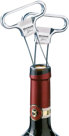 Набір для вина Westmark Wein-Set 6 предметів: штопор Ah-So, 5 лійків Safety, сталь/цинк, хромоване/срібне/чорне покриття, 628533E6