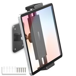 Настінний тримач для планшета та смартфона Urmust з алюмінію, регульований на 360° для iPad, Samsung Galaxy Tab та iPhone (4.7-13 дюймів) — для кухні, офісу та дому