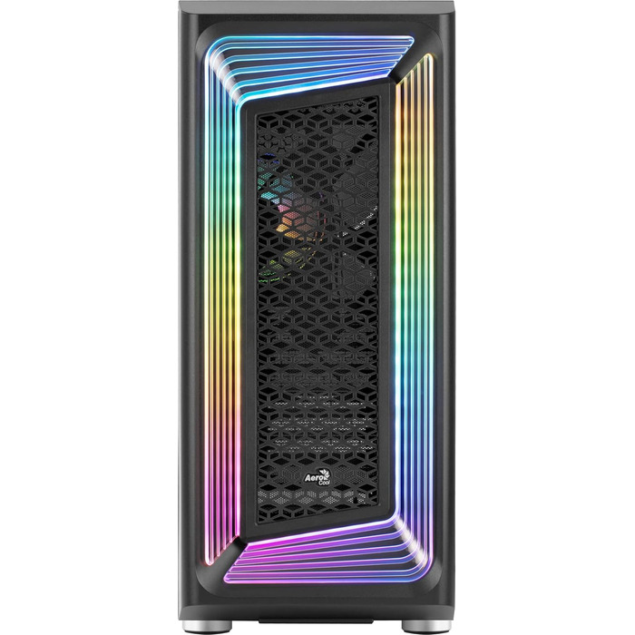 Корпус ПК Aerocool Micro ATX INTERSTELLAR з 3 RGB вентиляторами та сітчастою передньою панеллю (Чорний)