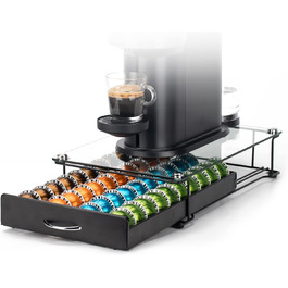 Тримач для капсул Vertuo HiveNets – органайзер для 40 капсул Nespresso VertuoLine, металева сітка, чорний