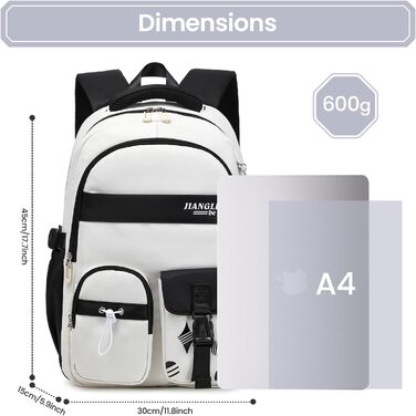 Шкільний рюкзак для дівчаток - водонепроникний, легкий, стильний, з великою місткістю, для 3-9 класів, фіолетово-чорний колір