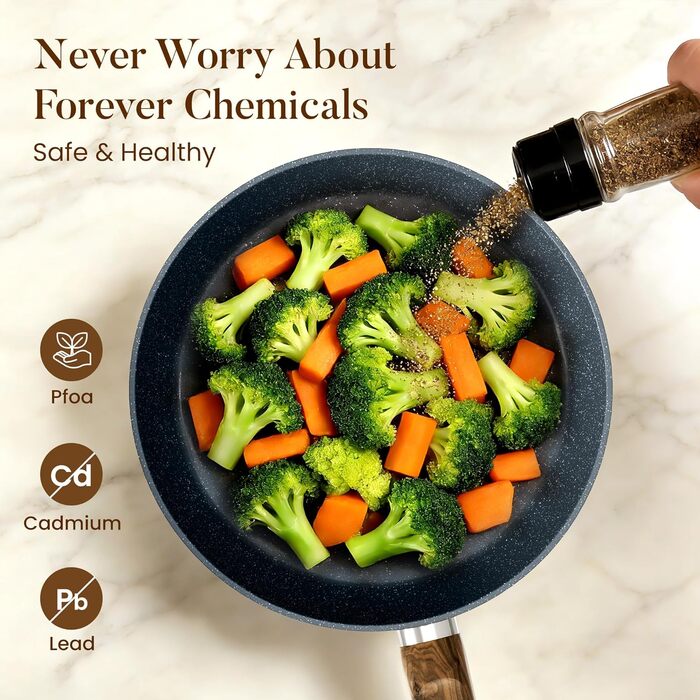 Набір посуду Kitchen Academy Granit 12 предметів для індукції, антипригарне покриття, без PFOA/PFOS, синій