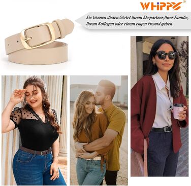 Жіночий шкіряний ремінь WHIPPY великого розміру з надійною пряжкою, для джинсів, штанів, суконь (D-бежевий (золота пряжка), M:110см (розмір талії 78-94см))
