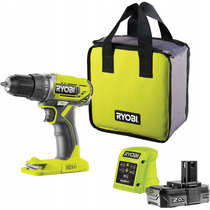 Акумуляторний дриль-шурупокрут Ryobi 18 V 2,00 Ah 50 Nm з сумкою