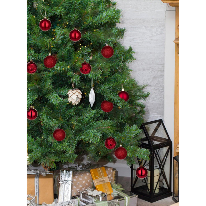 40 шт. Новорічні кулі для прикраси ялинки, 4 см та 6 см (винний колір)