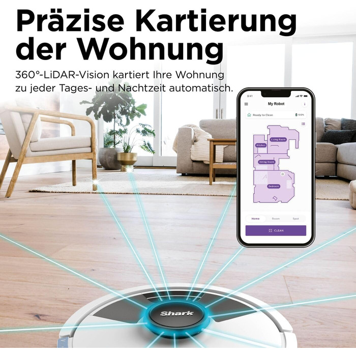 Робот-пилосос Shark Matrix Plus 2-в-1 з функцією миття та станцією самоочищення, самостійно спорожняється, для шерсті тварин, килимів та твердих підлог, 14,5 см (автоматичне спорожнення, білий)