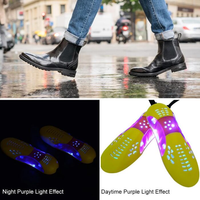 Електричний сушильник для взуття USB з УФ-лампою, антибактеріальний, для взуття, рукавичок, шкарпеток, гірськолижних черевиків (білий/жовтий)