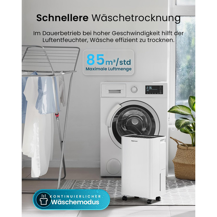 Електричний осушувач повітря ProBreeze 12L - Осушувач ProBreeze для дому, 20 м², з таймером та датчиком вологості