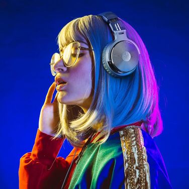 Навушники OneOdio Pro30: DJ, студійні, для піаніно та гітари, Hi-Res звук, баси, Share-Port, 2 роз'єми, бавовна, блакитний