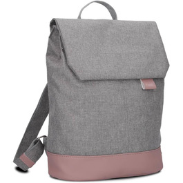 Two Ladies' Backpack Olli OR13 Daypack 7 Liter, robust, durable, water-resistant, padded back panel, main compartment with zipper, hidden pocket, mobile phone pocket, slip pockets, padded laptop compartment (Powder)