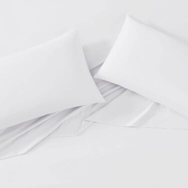 Laura Ashley - Bedding Set for King-Size Beds, Luxurious Satin Cotton, 800 Thread Count, Soft and Smooth Home Decor (Solid, White, King Size Bed)