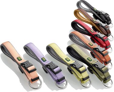 Нашийник для собак HUNTER Neopren Vario Plus, червоно-чорний, L-XL/2,5, міцний нейлон, м'яка неопренова підкладка, регульований, з поглиначем ривка, зручний, легкий у догляді