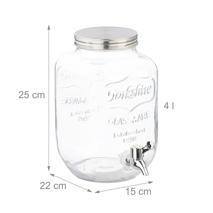 Set of 2 Relaxdays 4-Liter Drink Dispensers