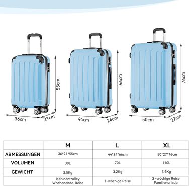 Чохол-валіза BEIBYE з кодовим замком та 4 колесами (Чорний, Гляційно-блакитний, Великий-76см)