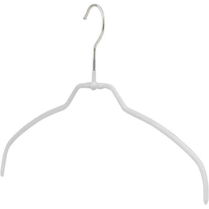 MAWA Clothes Hangers Light, Set of 100 space-saving and non-slip hangers, ideal for shirts and blouses, with 360° rotating hook and non-slip coating, 42 cm, White