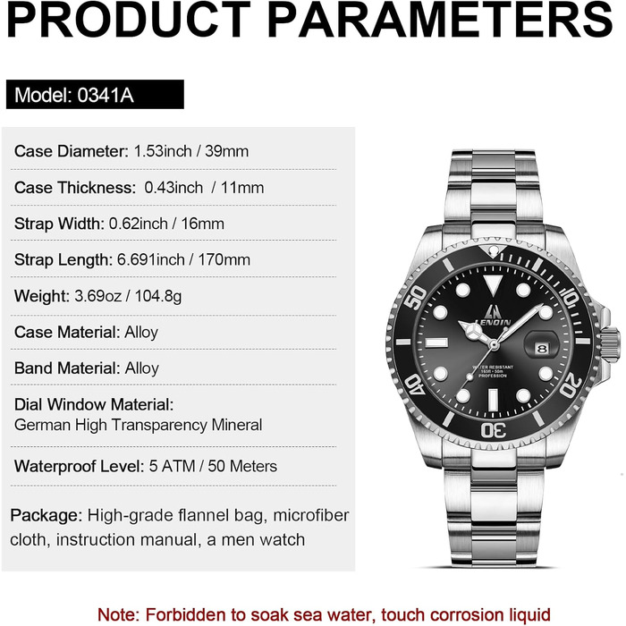 Годинник чоловічий LENQIN з нержавіючої сталі, водонепроникні, аналогові, кварцові, з датою, світні, модні, повсякденні годинники для чоловіків, срібно-чорний