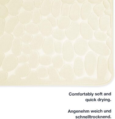 Memory Foam Bathroom Rug - Non-Slip Washable & Quick-Dry Bath Mat - 60x100cm Cream Color