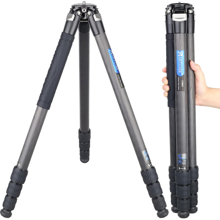 Штатив для камери ARTCISE з вуглецевого волокна з моноподом, 40 мм, для важкої техніки, 88 кг, CS80C