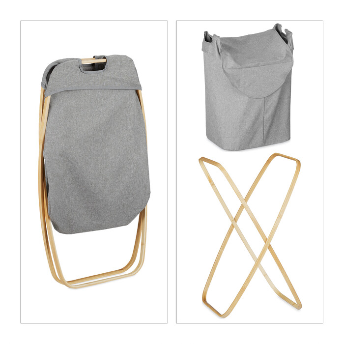 Relaxdays Laundry Basket, 58 Liter, Foldable