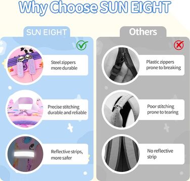 Дитячий рюкзак SUN EIGHT для хлопчиків та дівчаток: легкий, міцний, для садка, школи та подорожей (фіолетовий, рожевий)