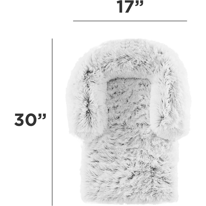 Круглий лежак для тварин Best Friends by Sheri The Original Calming Donut Lux - заспокійливий лежак з штучного хутра, 58x58 см (з валиком для шиї, матрац для ліжка, 82x57x18 см), колір Frostgrau