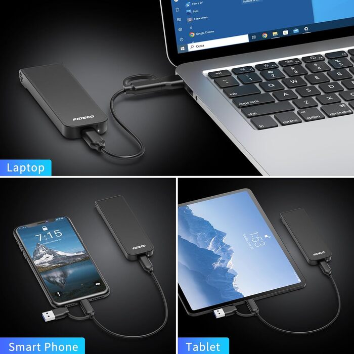 Корпус для SSD M.2 NVMe з USB 3.2 Gen 2 (10Gbps), адаптер для підключення SSD, без інструментів, підтримка UASP та Trim