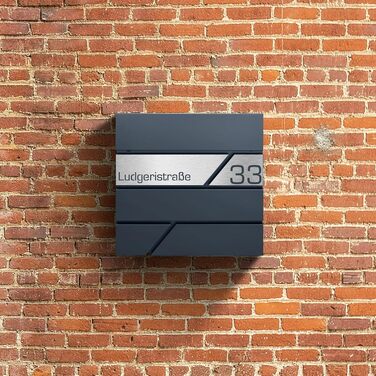 Поштовий ящик з газетницею з нержавіючої сталі, настінний, з замком та відділенням для преси - лазерне гравіювання (Модель 3)