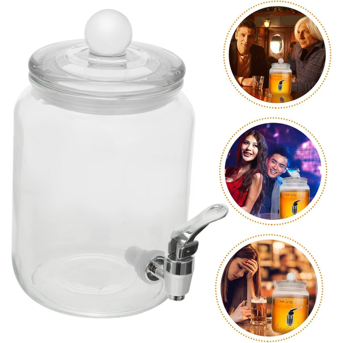 KICHOUSE 1 Piece Machine for Cold Drinks, Large Pouring Spout for Decanter, Wine Barrel, Shot Glass, Bottle, Stick Dispenser, Party Drink, Transparent Glass