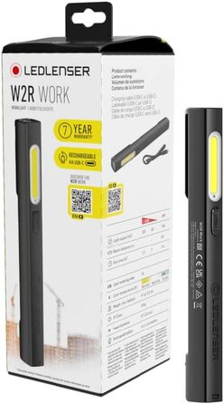 Ledlenser W2R Work - акумуляторний світлодіодний ліхтар для майстерні, 220 люмен, робоча лампа для СТО, акумулятор до 7 годин