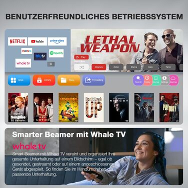 Mini проєктор 4K VOPLLS з автофокусом та корекцією трапеції, Full HD WiFi6 Bluetooth, для дому та на вулиці. Підтримка Android, iOS. Чорний колір.