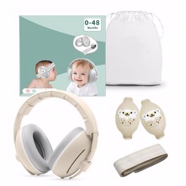 Навушники для захисту вух дітей, 0-4 роки, 25dB – регульовані, з неслизьким обручем, для літака, свят та подорожей